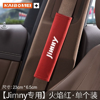 Suzuki Jimmy car seat belt: Seat belt shoulder pad - jimmy-23cm-suede-flame-red-shoulder-pads-single-pack