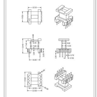 EE13G立式4+4变压器骨架 电木骨架定制批发