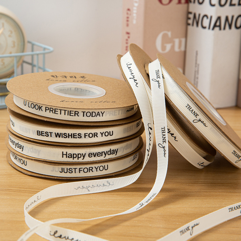 1cm wide 33 yards ins style English rib ribbon flower packaging ribbon birthday cake ribbon ribbon advanced ribbon ribbon