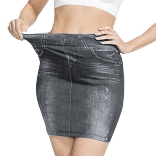 European and American Yoga Hot-selling Bodycon Pocket Faux Denim TV Shopping Large Size Seamless Arm Covering Skirt
