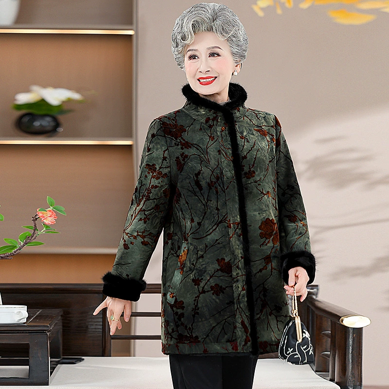 2024 новый стиль мамы зимний меховый пальто женский средний и пожилой осенний и зимний благородный норковый пиджак