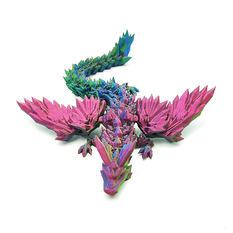3D Printed Crystal Flying Dragon Wings with Moving Joints Creative Dragon Figure Handheld Gift Toy Cross-border