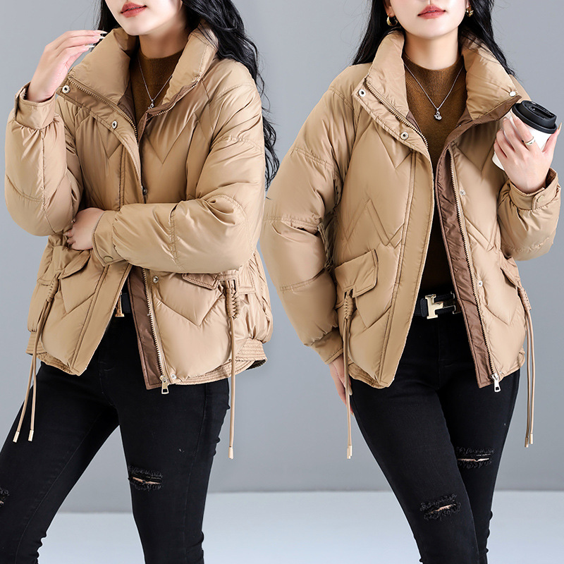 Comercio exterior ropa de algodón para mujeres 2024 nueva ropa de algodón corta de cuello grueso ropa de pan caliente chaqueta de algodón pequeño abrigo de invierno image 3