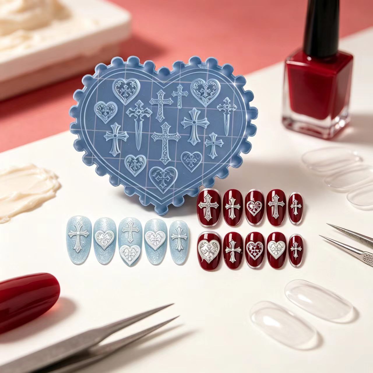 Silicone mold for manicure handmade