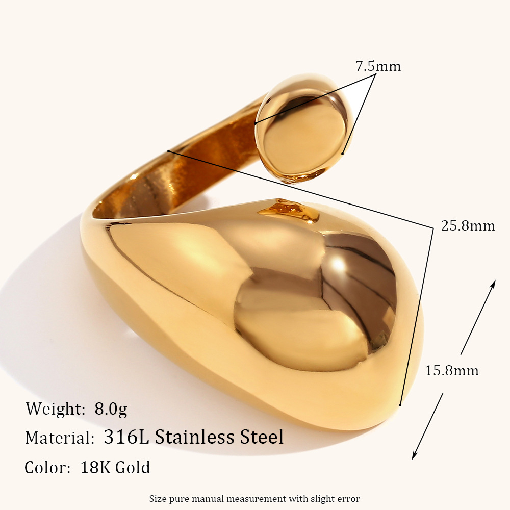 6, 8 Ring Size Retro Lady Geometric Stainless Steel Plating Rings