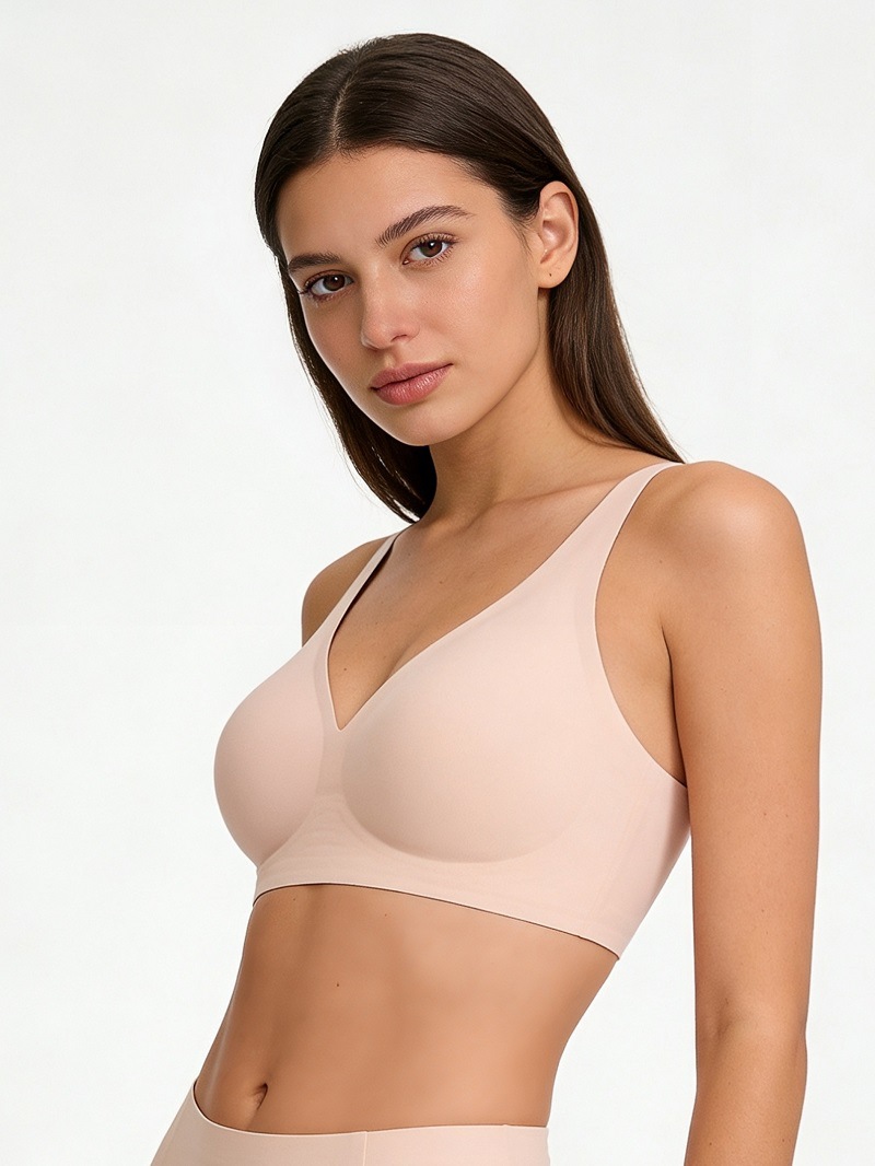 Comfortable Deep V Bra For Women Plus Size Seamless Soft Support_voghion.com