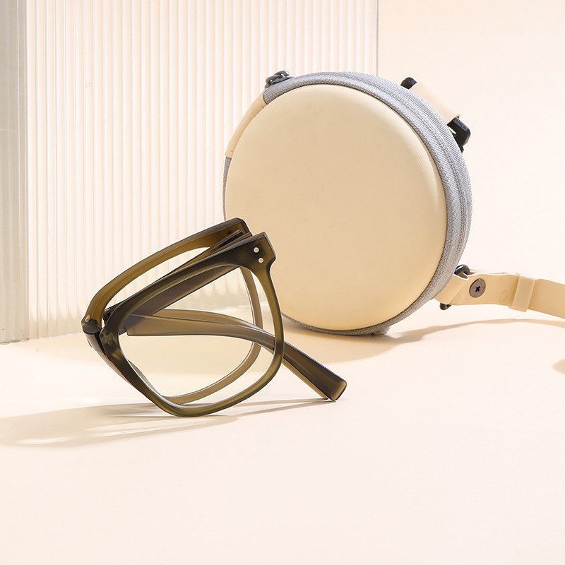 Gafas de lectura portátiles y modernas con filtro de luz azul, montura ovalada plegable, suministro directo de fábrica para personas mayores, gafas de lectura de visión única.