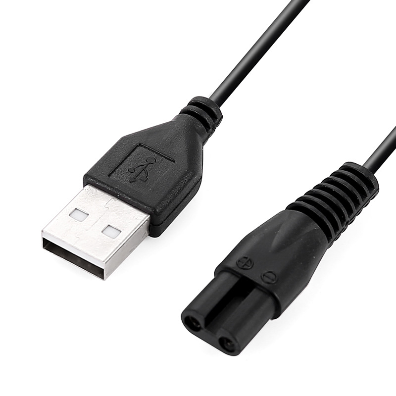 Cable de alimentación USB para comercio transfronterizo, cable de carga para afeitadora, cable de alimentación en forma de ocho, cable de carga USB, cable de alimentación en forma de ocho.