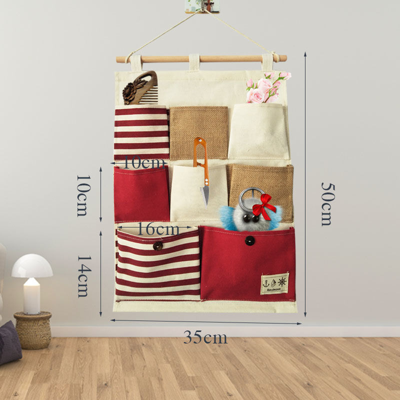 8포켓 특대 패치워크 레드 35*50cm