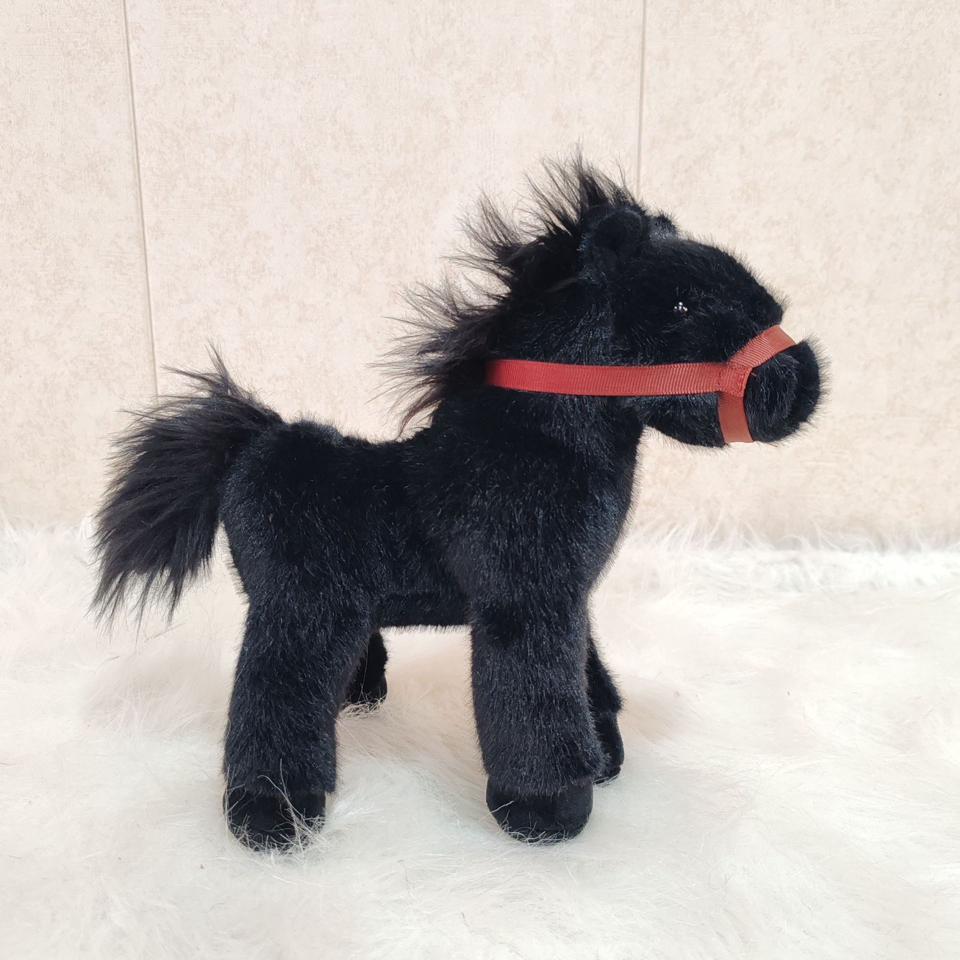 Linda muñeca pony peluche caballo dragón blanco pequeña muñeca de trapo caballo oscuro regalo de cumpleaños para niños muñeca de zoológico