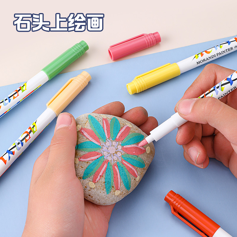 Nuevo marcador pintura pluma super fuerte cobertura acuarela pluma transfronteriza Venta caliente Morandi color acrílico marcador