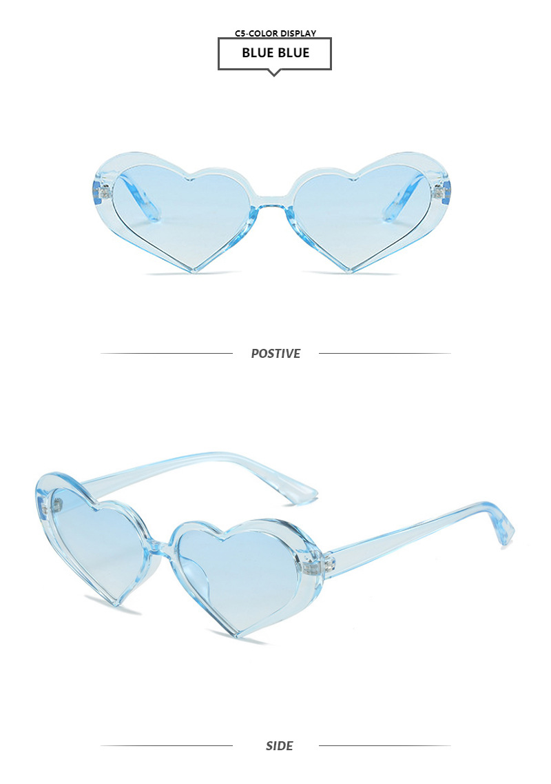 Outdoor, Travel, Street Occasion Heart Shape Pattern Retro Heart Shape Ac UV400 Protection Special-Shaped Mirror Full Frame Women's Sunglasses