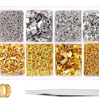 亚马逊热销8格金色银色盒装开口圈龙虾扣 diy手工配件材料包批发