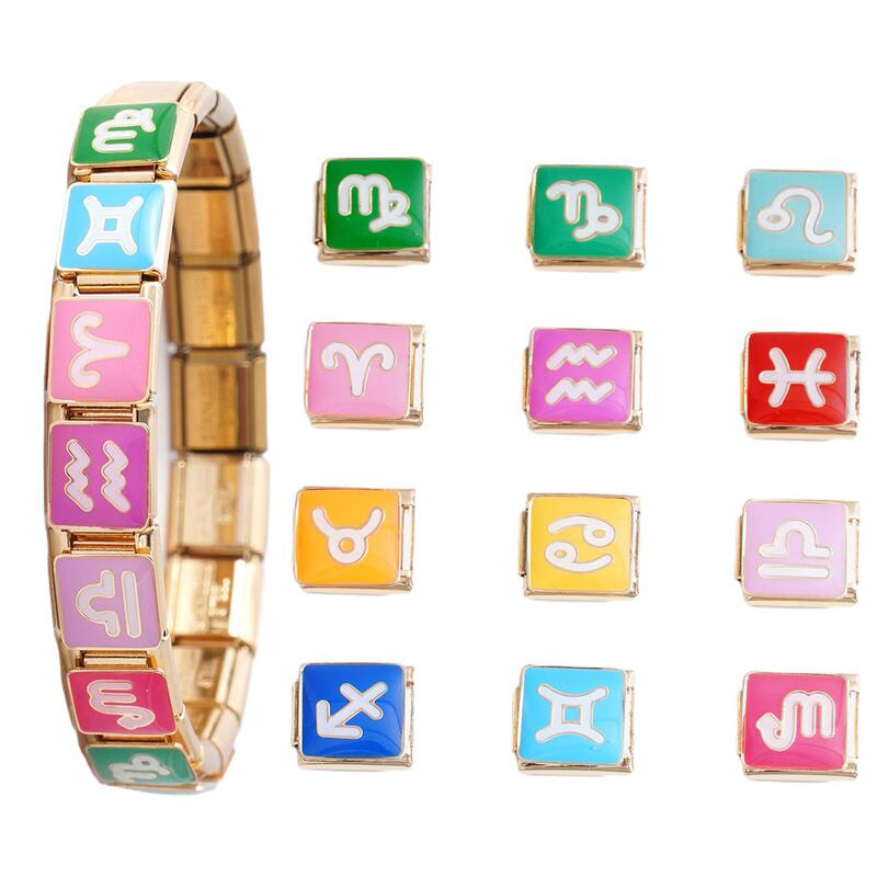 Cross-Border European and American Italian Module Bracelet Twelve Constellation Series Detachable Combination DIY Jewelry Bracelet Chain
