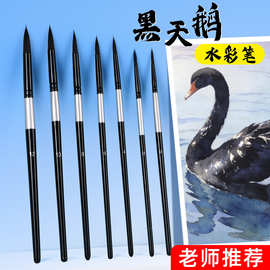 跨境黑天鹅毛笔水彩套装勾线水粉笔油画笔尼龙画笔工具厂家