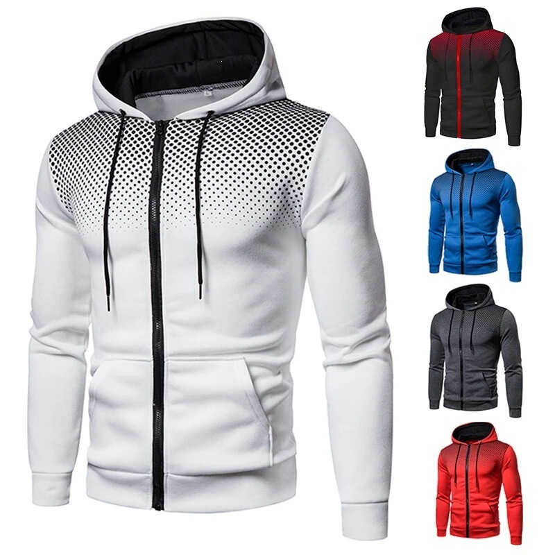 Cross-Border Amazon New Style Sweatshirt for Men, Casual Sports and Fitness Men's Zip-Up Shirt, Autumn and Winter Sweatshirt, Large Quantities in Stock