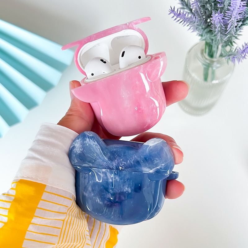 Suitable for Huawei/Apple AirPods 3Rd Generation Headphone Cover 4I Transparent Shell Pro Violent Bear Head Shape Mirror