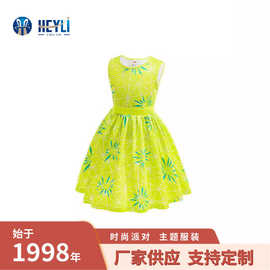 2024款跨境儿童连衣裙头脑特工队2乐乐女童宝宝时尚裙子假发
