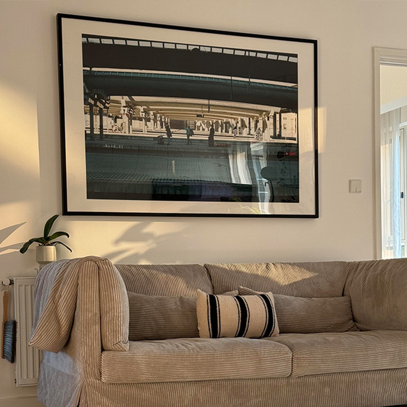 "Modern Times" Living Room Sofa Background Wall Decorative Painting Black and White Mural Niche Art Architecture Entrance Wall Art "Modern Times" Living Room Sofa Background Wall Decorative Painting Black and White Mural Niche Art Architecture Entrance Wall Art