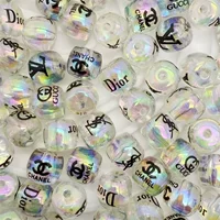 12 мм акриловые прозрачные светящиеся бусины с прямым отверстием для DIY, цепочки для телефона, брелоков, украшений и аксессуаров