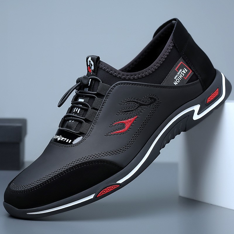 Zapatos de cuero casuales de hombre, zapatos de cuero ligeros y transpirables, zapatos de cuero de suela suave, zapatos de cuero de negocios, zapatos de hombre perezosos.