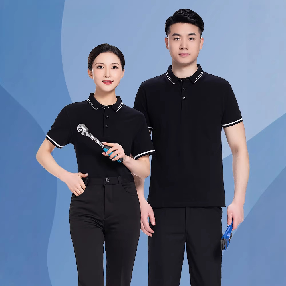 超市服务员工作服T恤定logo印字商场便利店短袖工服工装上衣
