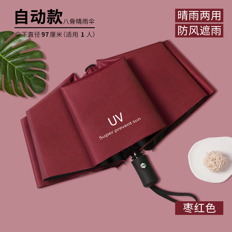 雨伞24骨自动大号森系女学生折叠伞韩版双人防晒晴雨两用太阳伞|undefined