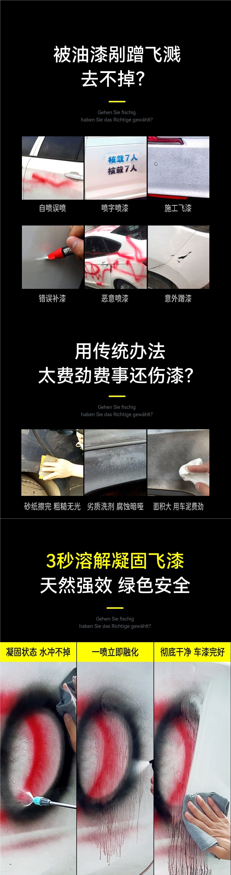 Paint Remover, Car Paint Cleaner, Car Paint Decontamination Cleaner, Paint Glass Self-Spray Paint Remover
