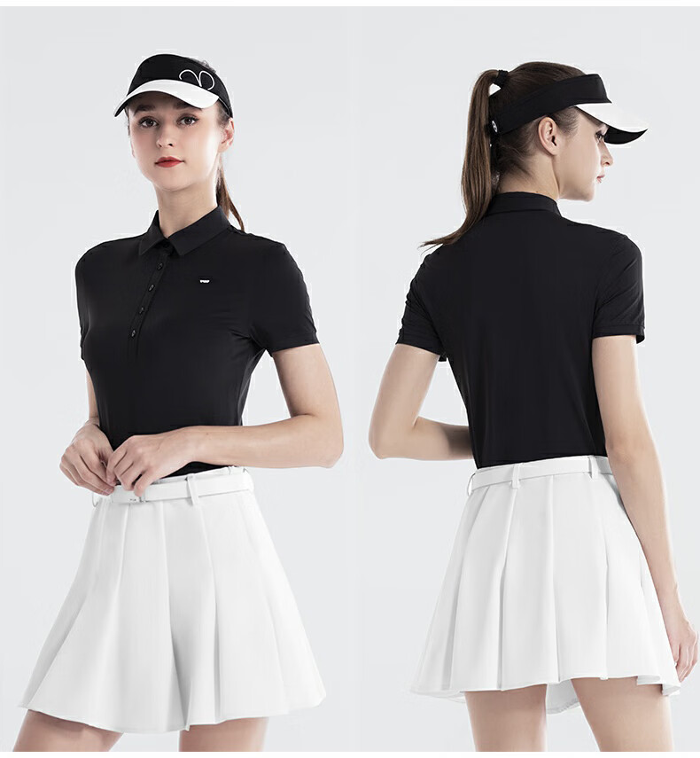 Bộ váy golf nữ xếp ly tay ngắn POLO — QZ099 [với quần chống lộ] váy trắng xếp ly, YF672 POLO trắng, QZ099 [với quần chống lộ] váy đen xếp ly, YF672 đen POLO chi tiết 10
