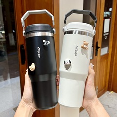保冷冰霸杯大容量保溫杯女生吸管304不鏽鋼水杯情侶車載便攜杯子