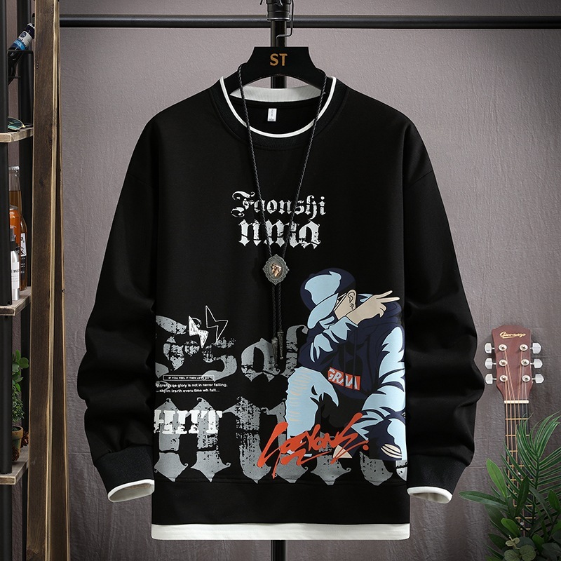 青少年の衛衣の男性の春秋の項の中学校の学生の長袖のtシャツの底のシャツの潮流の格好いい大きい子供の紳士服のスーツ|undefined