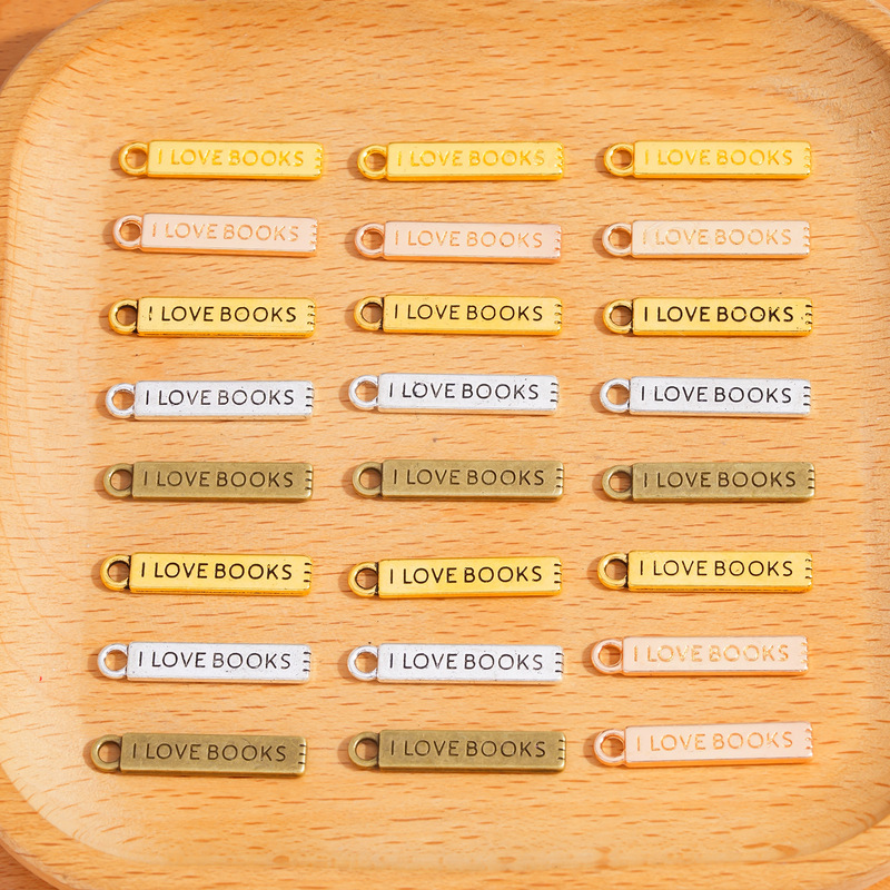 Multicolor I Love Books Letter Pendant Cross-Border Hot-Selling Necklace Bracelet Earrings Pendant DIY Alloy Jewelry Accessories Multicolor I Love Books Letter Pendant Cross-Border Hot-Selling Necklace Bracelet Earrings Pendant DIY Alloy Jewelry Accessories