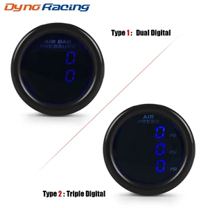 Car modification digital display dual/three-screen air pressure gauge with NPT1/8 sensor, blue light, 2-inch 52MM instrument