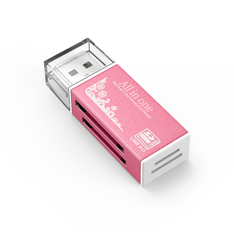 SY-638 アルミ合金カードリーダー 4 イン 1 多機能 TF/SD カメラカードリーダーメーカー卸売は 1 越境可能|undefined