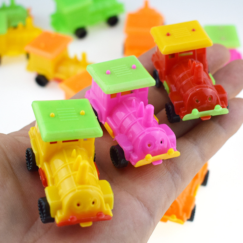 迷妳塑料火車頭滑行小汽車模型禮品贈品裝扭蛋交通工具模型玩具