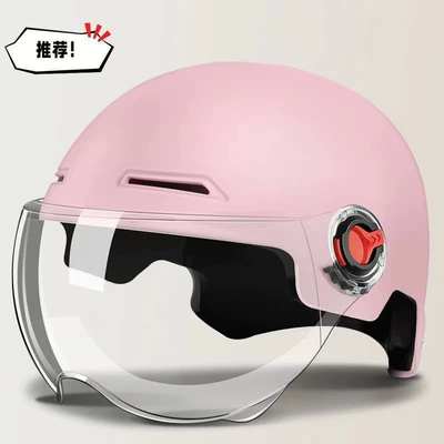 Motosiklet kaskı (dəbilqə) — safety helmet - 3c-certified-pink-transparent-short-mirror