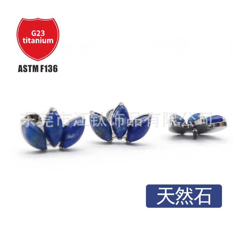 Pointed titanium steel lip stud product view