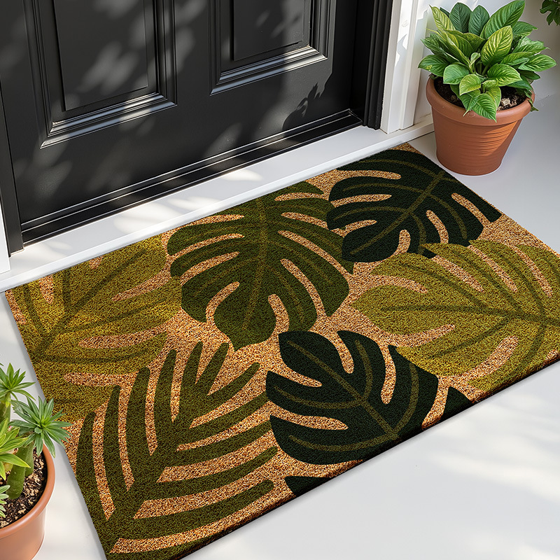 Alfombra de coco natural de fábrica directa para ventas transfronterizas, que elimina barro y polvo, antideslizante, resistente al desgaste, admite personalización y dropshipping.