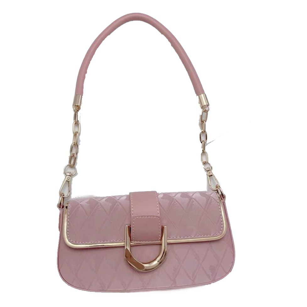 Li Cha 2023 new high-grade simple elegant small square bag shoulder messenger bag fashionable all-match underarm bag for women