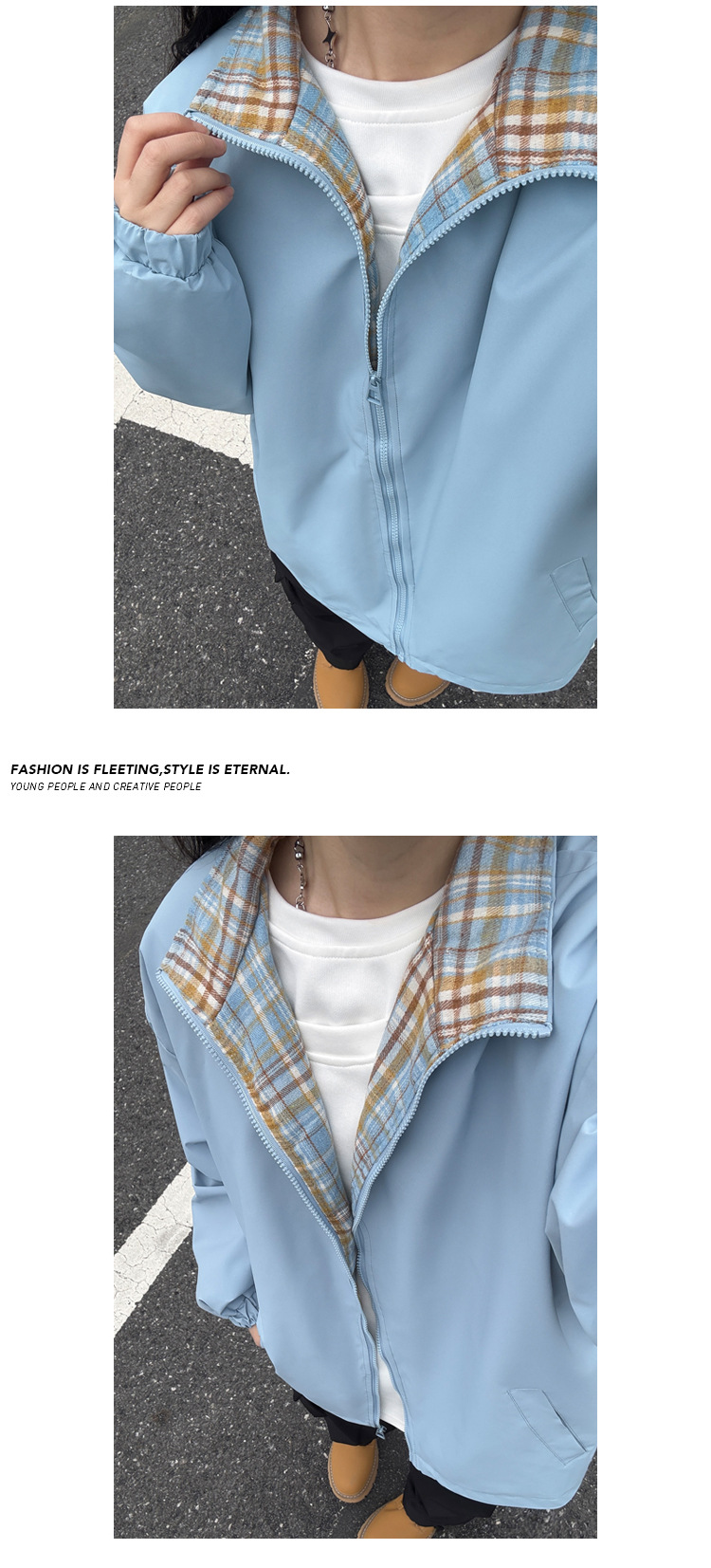 Giacca patchwork scozzese fitcheck per uomo primavera e autunno, design retrò, senza cappuccio, stile americano, colletto rovesciato_voghion.com