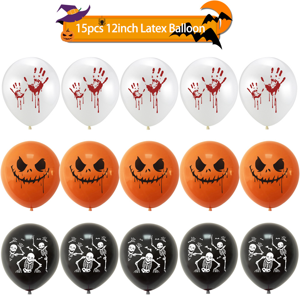 Halloween Skull Emulsion Party Luftballons display picture 2