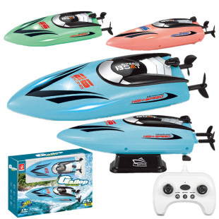 Cross-border new 2.4G automatic rolling remote control speedboat charging remote control boat electric racing boat children's toy boat