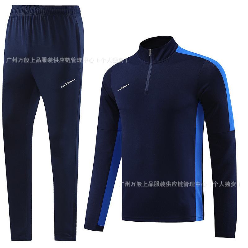 NB半拉链冬装长袖长裤套装训练俱乐部基础足球服球衣长拉logo外贸|undefined