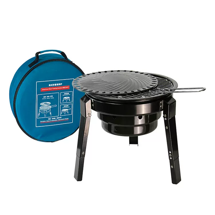 便携式露营户外圆形烧烤架家用围炉煮茶套装批发
