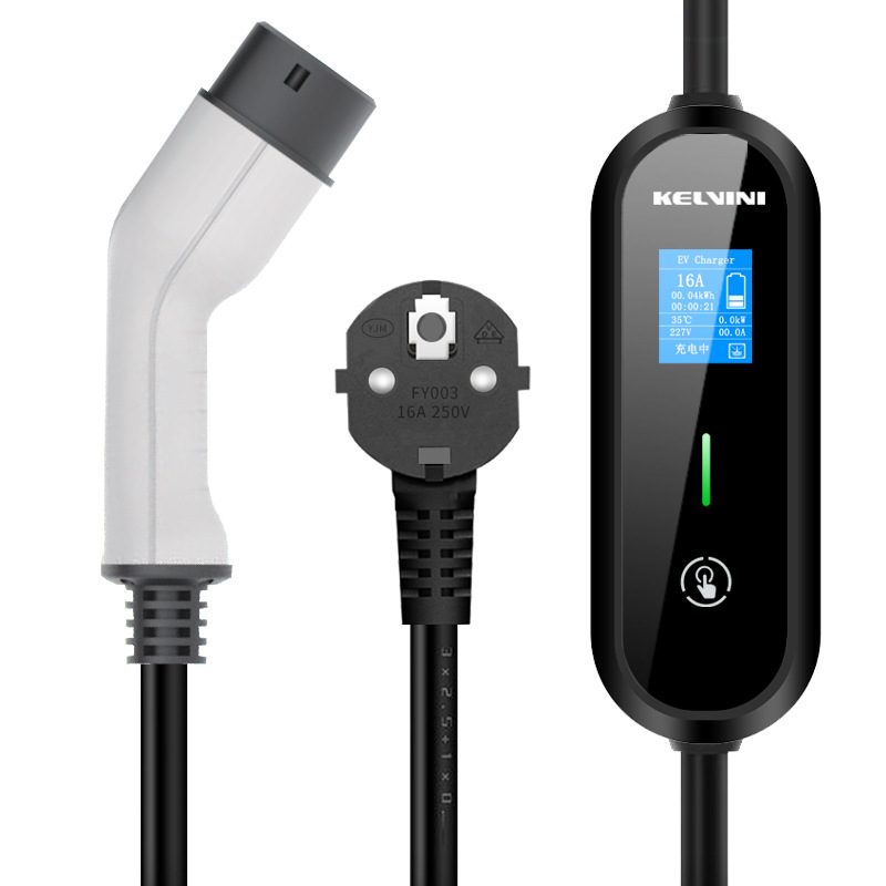 克尔韦尼欧标新能源电动汽车便携式交流充电枪器3.5kw/7kw充电桩