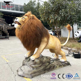 大型仿真狮子有动作有叫声动物乐园展览景区主题公园户外景观模型