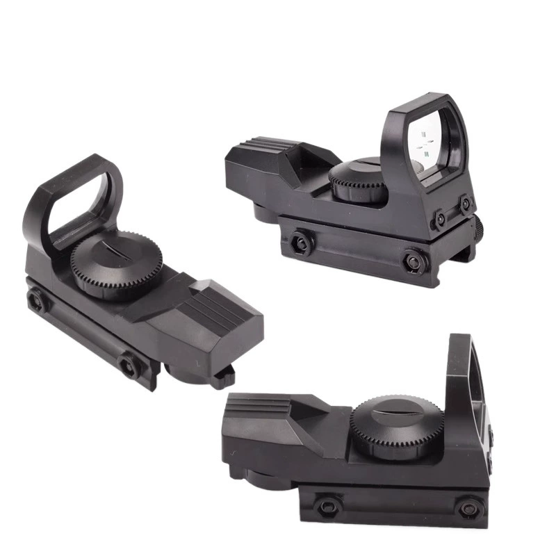 Plastic four-change dot red dot card holographic mirror cross telescope model slingshot toy bird hunting mirror