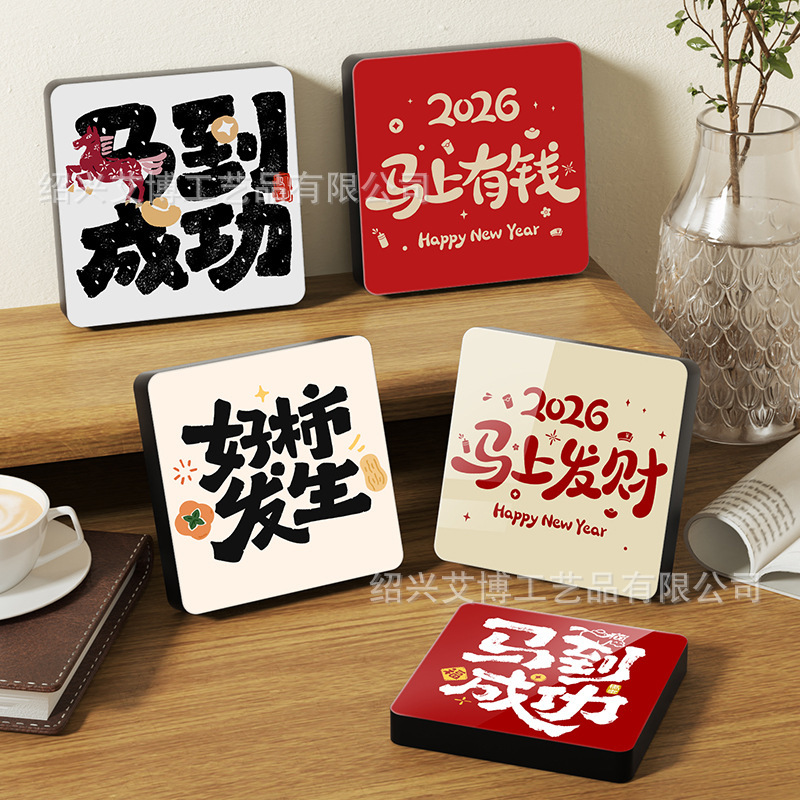 Crystal Wooden Mini Photo Frame 4inch 4inch Square Ins Style Photo Frame Display Frame Picture Core Printing Customization