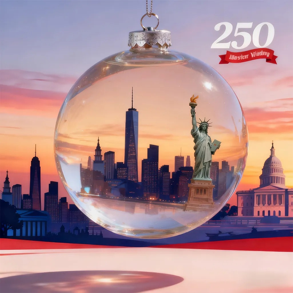 Nuevos productos transfronterizos 250 aniversario regalos de decoración acrílico 2D colgante conmemorativo colgante