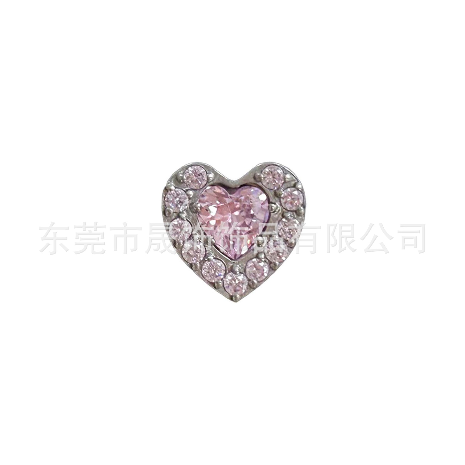 F136 Titanium Heart Studded Multicolor Cubic Zirconia Ear Stud Heart Labret Stud G23 Implant Grade Titanium 人体 Piercing Jewelry Helix Cartilage Stud